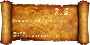 Kerekes Sára névjegykártya